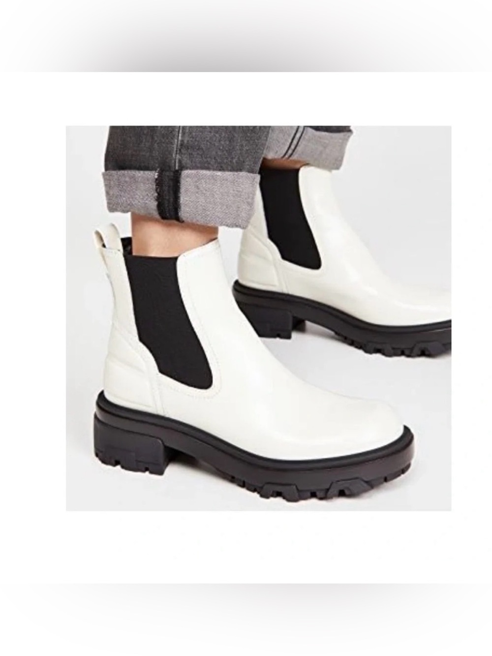 Rag & Bone White Leather Chelsea Combat Boots Women’s EU 35 US 5.5 Like New